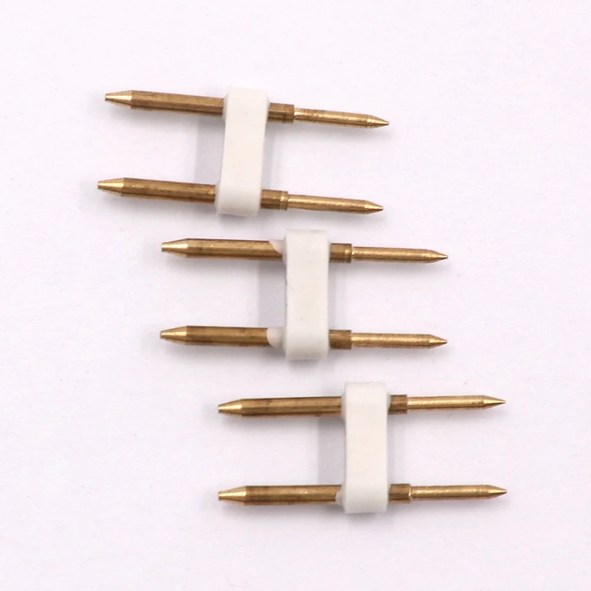 2pin L T I Shape Corner Connector 2 Pin Plug with Copper Needle for 110V 220V Strip 5050 2835 5730 5630 3014 Single Color Strip