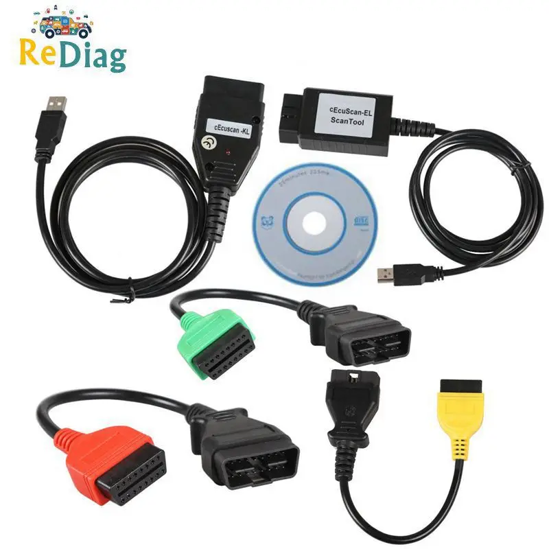 Newest OBD2 Connector Diagnostic Cable For Fiat ECU Scan MultiECUScan Adapter For Fiat / Alfa Romeo / Lancia OBD Scanner