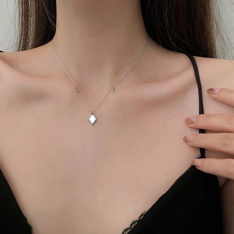 Todorova Minimalist Geometric Rhombus Clavicle Chain Necklace For Women Party Jewelry Gifts Kolye Collares