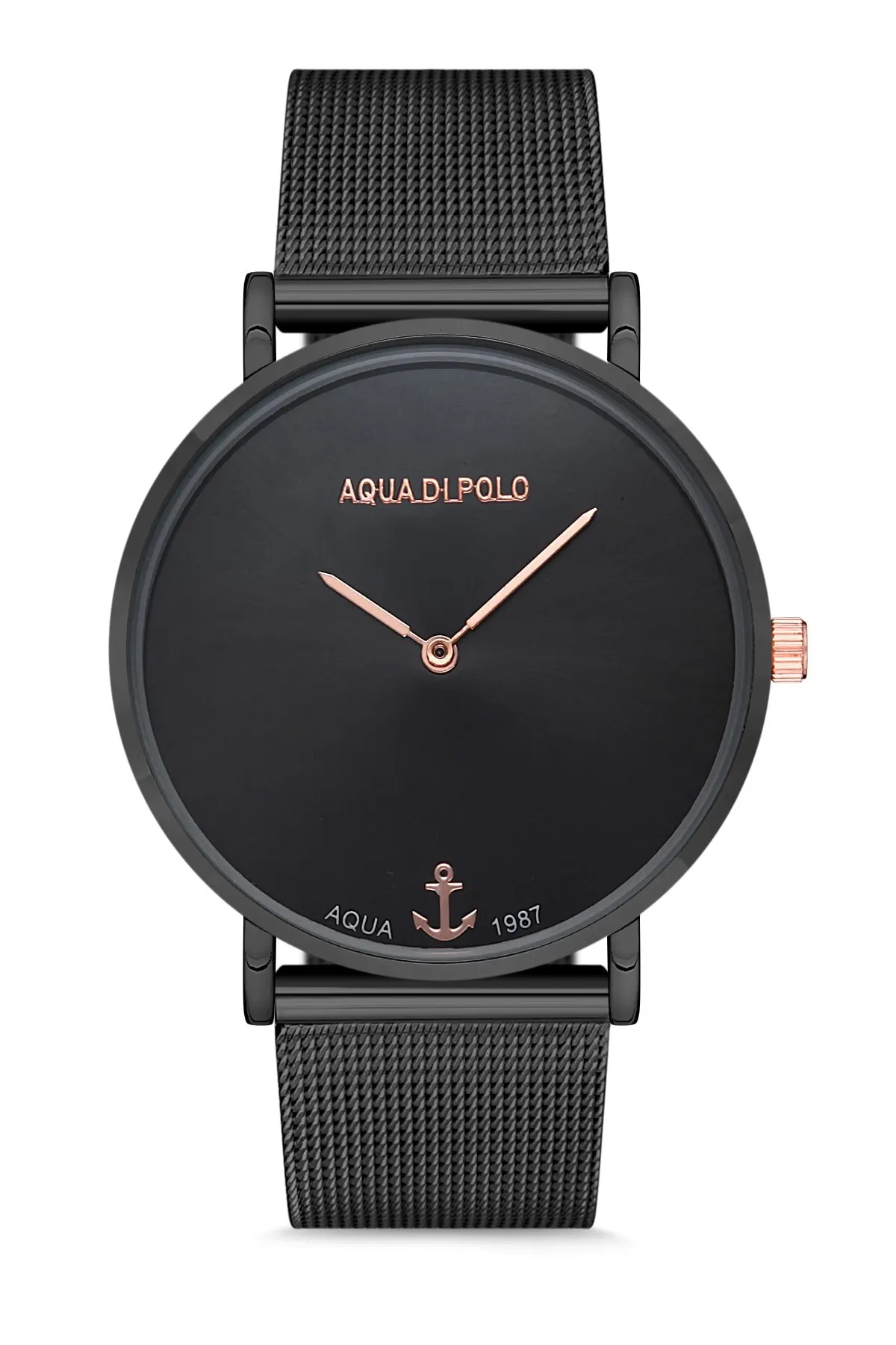 Unisex Wristwatch Accessory Steel Band Material Black Band and Case Color Women's Wristwatch Anchor Pattern