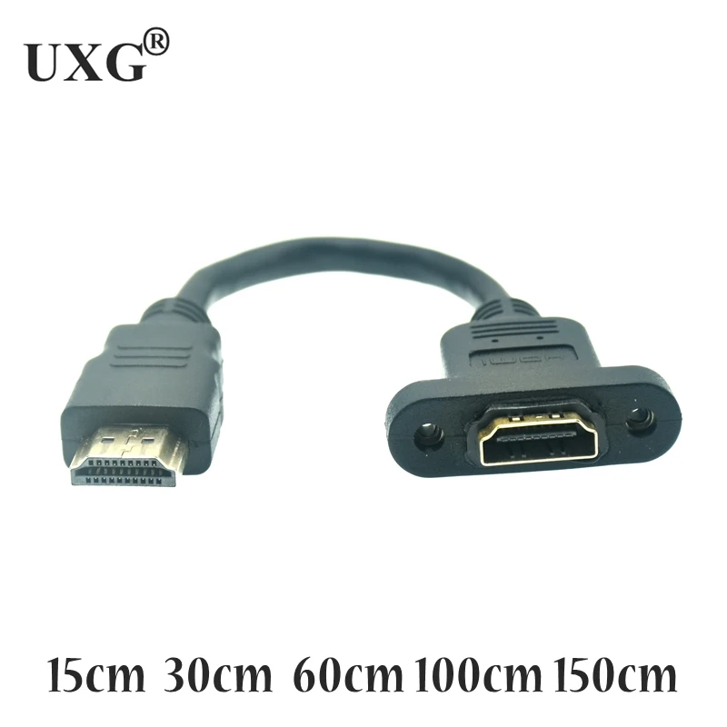 Kabel HD 90 kątowy męski na żeński do montażu panelowego Kabel śrubowy kompatybilny z HDMI HDR 4K do rozdzielacza Adapter przedłużający