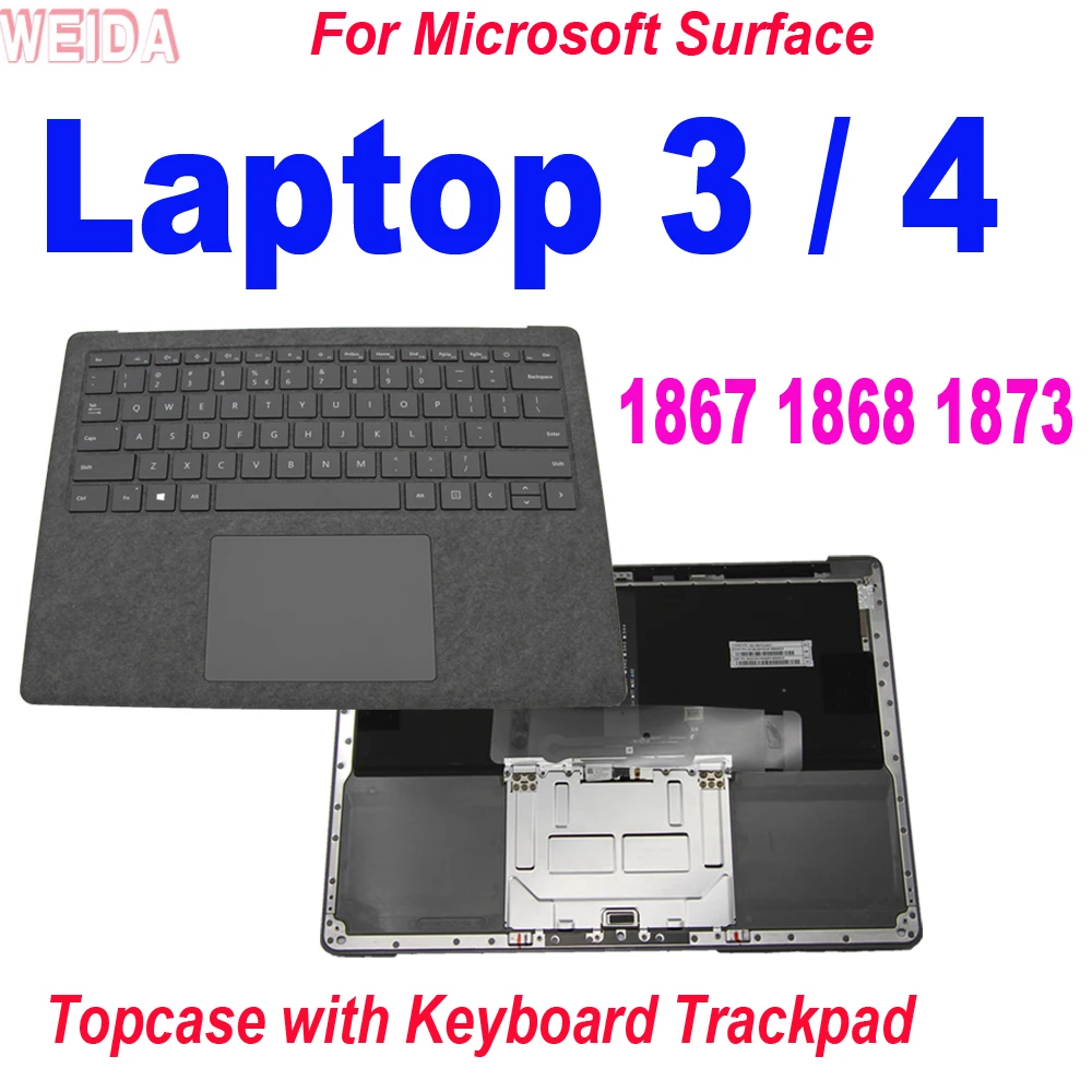 AAA+++ Keyboard For Microsoft Surface Laptop 3 Laptop 4 1867 1868 1873 Topcase Assembly Keyboard with Trackpad Complete Gray