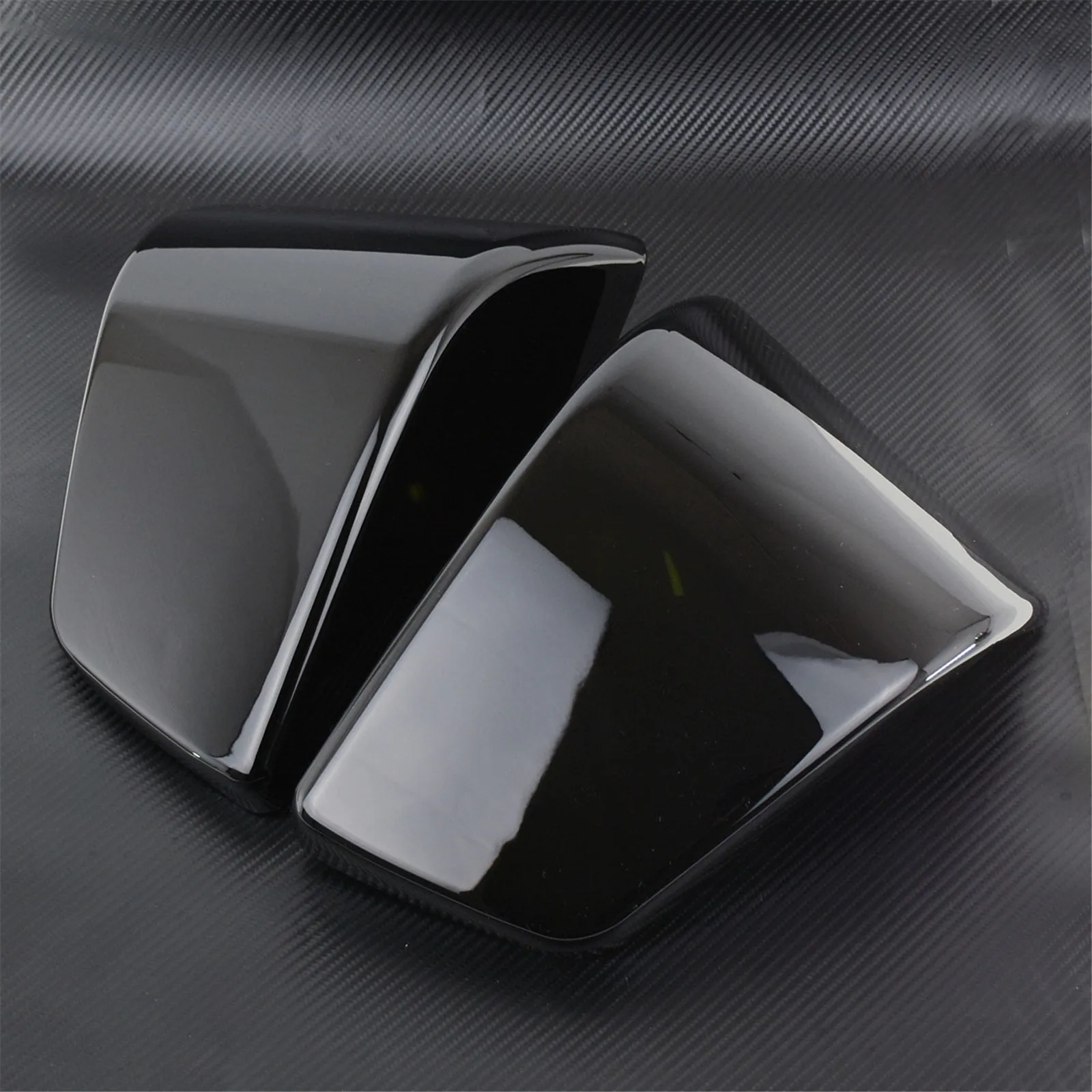 2xMotorcycle Black/Chrome Battery Side Cover Fairing Plastic For Honda Shadow ACE VT750 VT400 1997 1998 1999 2000 2001 2002 2003