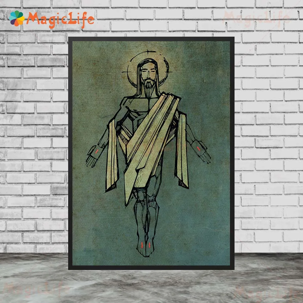 Jesus Christ Eucharist And Shepherd Wall Art Canvas Painting Drawing Of Jesus Christ Poster And Prints Home Decoration Unframed