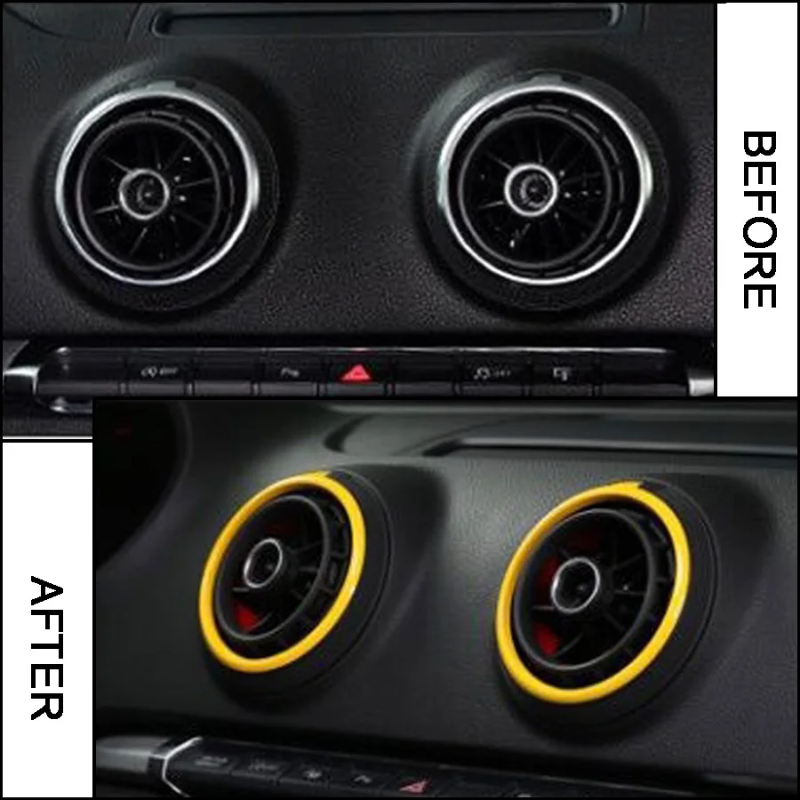 Wooeight Red AC Air Condition Vent Outlet Ring Replacement Refit Cover Trim fit for AUDI A3 S3 8V Pre-facelift 2014 2015 2016