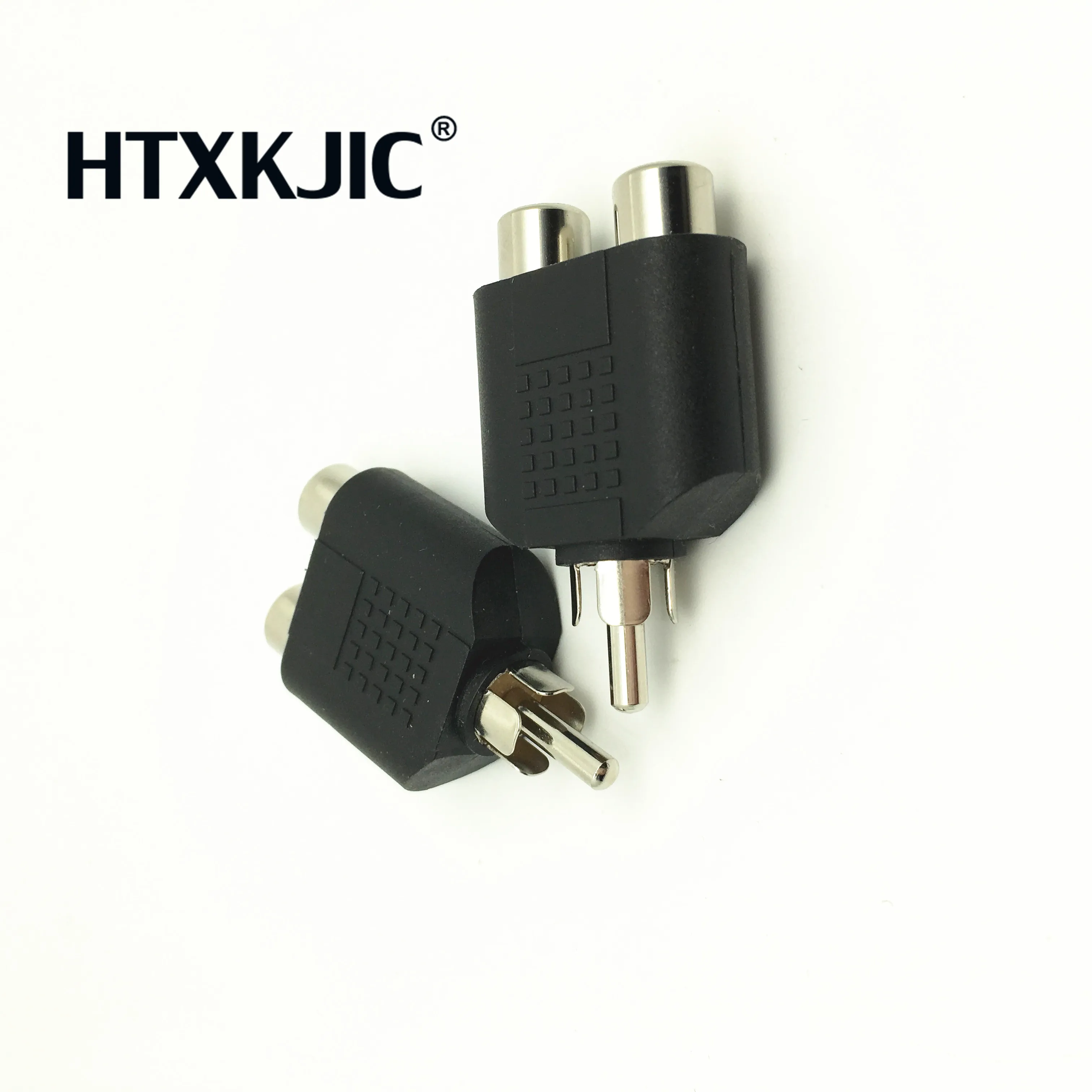 Divisor y para áudio e vídeo, conversor de tomada de vídeo e áudio, 1 macho e 2 fêmeas, kit adaptador colorido de lótus, plug av rca duplo