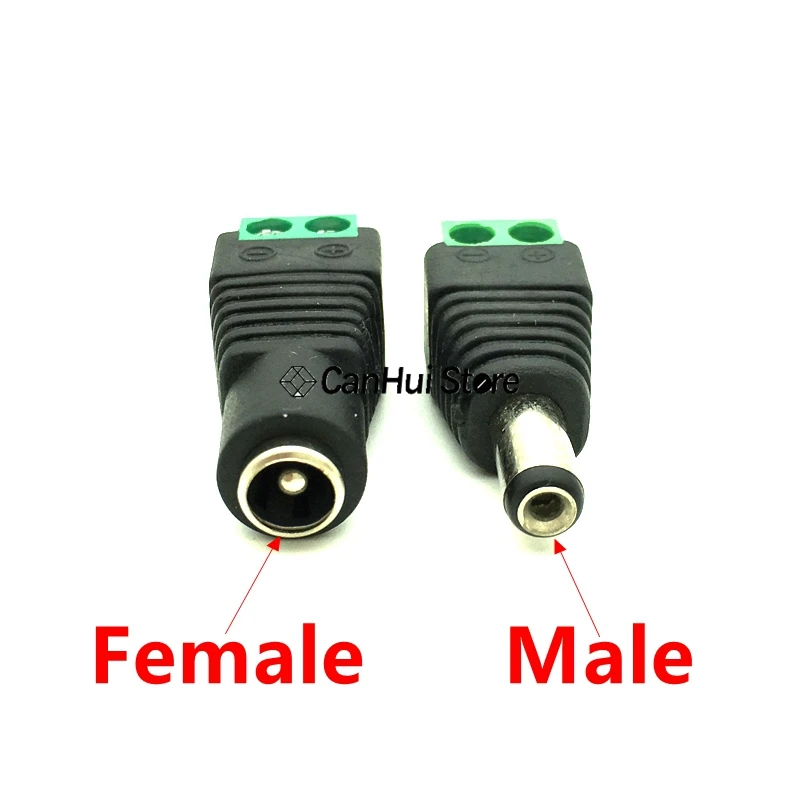 2PCS Cctv-kameras 2,1mm x 5,5mm Weiblich Männlich DC Power stecker Adapter DC Power Buchse Stecker Stecker buchse