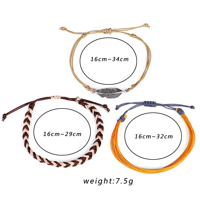Handmade Weave Vintage Multi-Layer Knot Rope Bracelet For Women Men Adjustable Lucky Friendship Bracelet Jewelry to Mom Gift