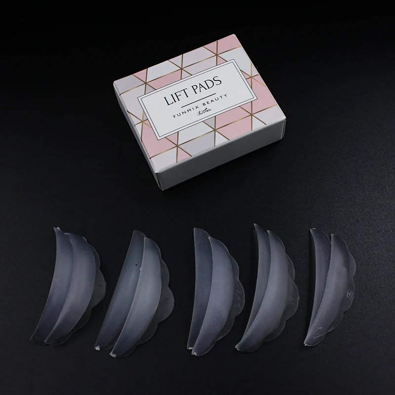 5 Pairs 5 Different Size Clear Silicone Pads for Professional Eyelash Perming Eyelashes Perm Curler Rods Lashes Lift Patches