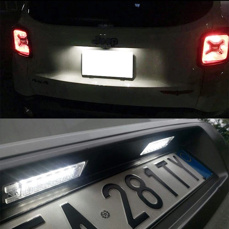 Gtinthebox sem erros 12v 6000k branco led luzes de número da placa de licença do carro para jeep renegade 2015-up, para fiat 500x suv 2016-up