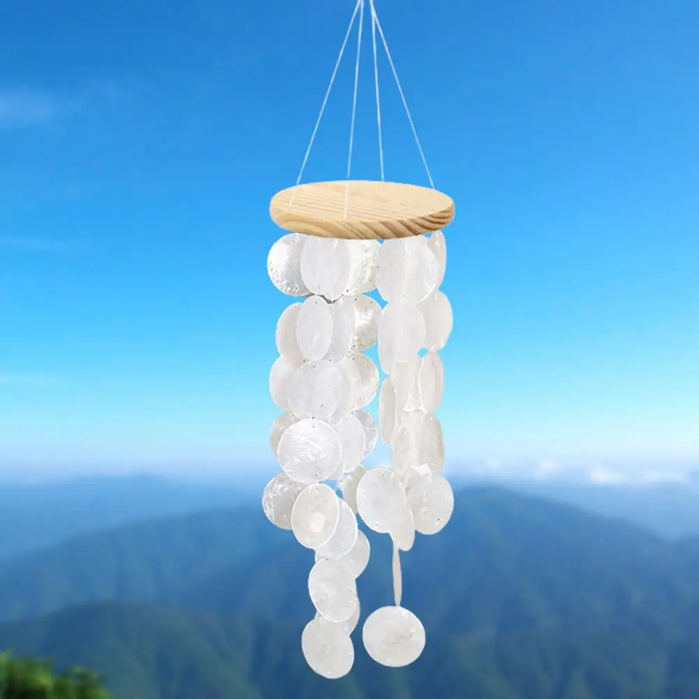 Handmade Wind Chimes Natural Capiz Shell Wind Chime Melodious Pleasant Sound Symbol Of Love & Waiting Memorable Gift For Gra