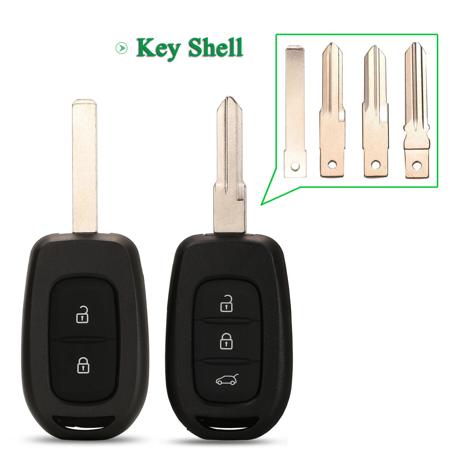 

jingyuqin 2/3 Buttons For Renault Duster Sandero Logan Clio Captur Laguna Scenic 2015 2016 Remote Car Key Shell Case Replacement