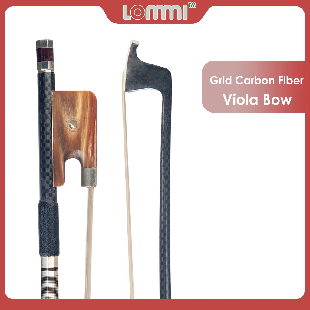 

LOMMI Grid Carbon Fiber Viola Bow 15'' Or 16'' White Mongolia Horse Hair Ox Horn Frog Paris Eye Inlay Cupronickel Accessories