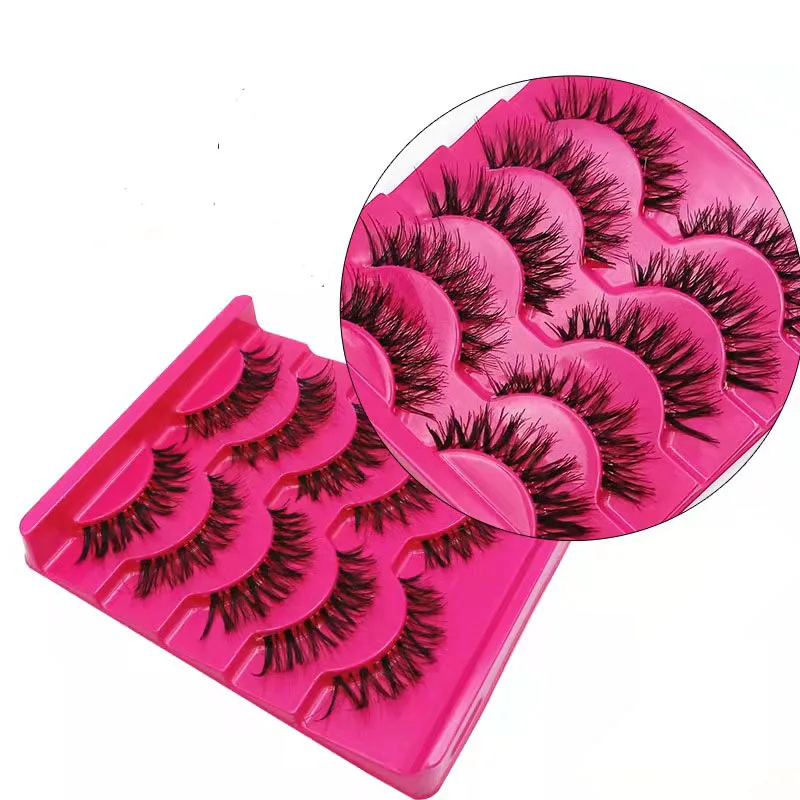 Wholesale 2/10/20/50 Boxes 5 Pairs Natural False Eye lashes Handmade Cross Thick Fake False Eyelash Extension Makeup Tools A-539