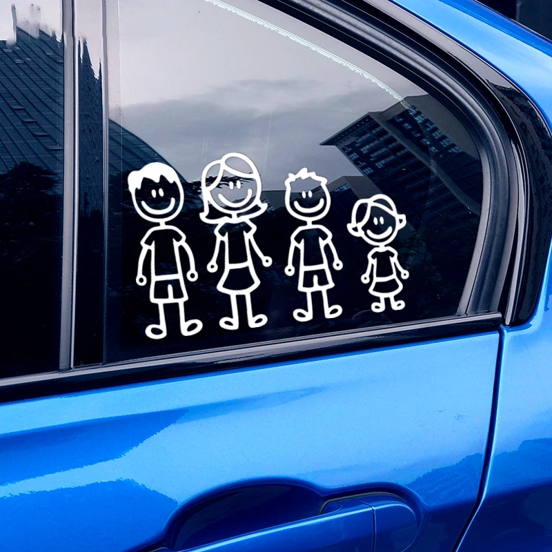 30175# Various Colors/Sizes dad, mom, son and daughter 3 car sticker vinyl car decal waterproof stickers on car bumper