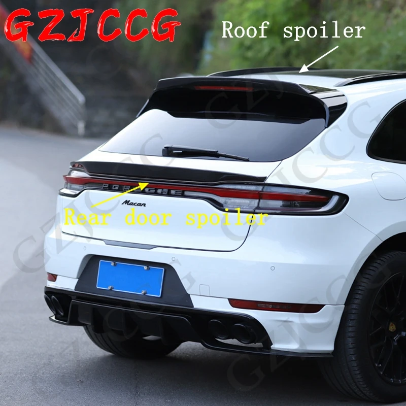 

Carbon Fiber Spoiler For Porsche Macan 2018 2019 2020 2021 High Quality Wing Lip Roof Rear Door Spoilers