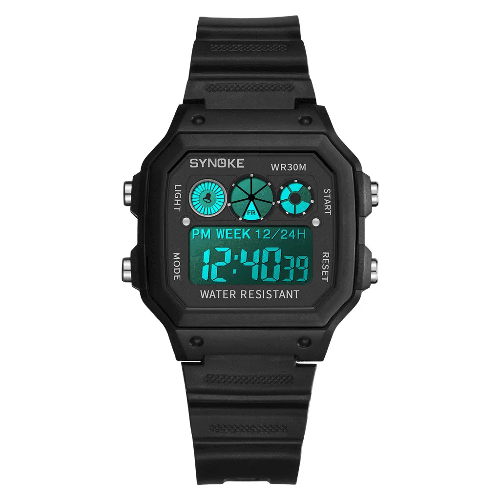 Reloj deportivo electrónico para hombre, cronógrafo Digital, luminoso, colorido, resistente al agua