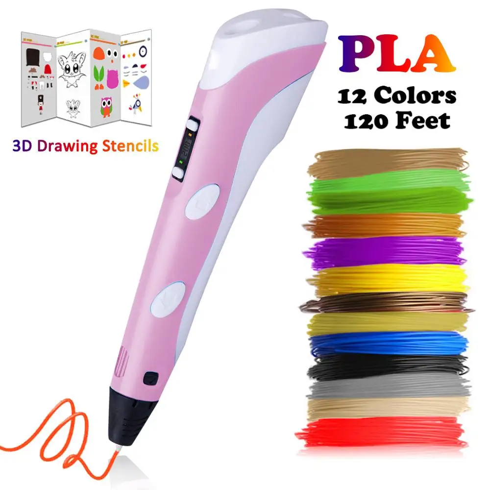 Dikale 3D Pen LED Screen DIY 3D Printing Pen PLA Filament Creative Toy Gift For Kids Adult Drawing 3D Printer Pen Drawing Stift