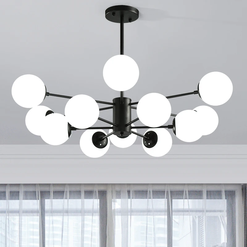 Modern LED Chandelier Lighting Living Room Bedroom Ceiling Chandelier Light Ball Glass Hanging Lamp For Dining room Nordic