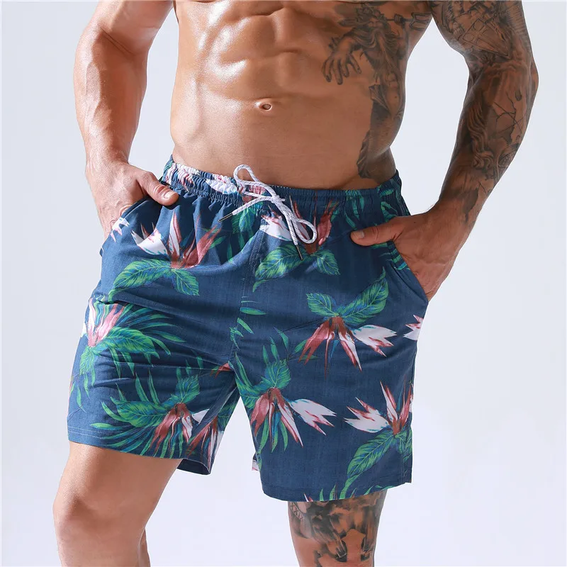 2021 Summer Men Beach Shorts Quick Dry Swimwear Male Swimming Trunks Surf Board Bathing Suit Swimsuits Maillot De Bain Homme