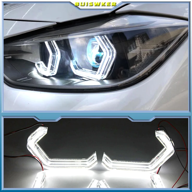 4Pcs M4 Iconic Style LED Crystal Angel Eye Kit Eyes Kits For BMW X3 E83 F25 X5 E70 F15 F85 X6 E71 E72 Z4 E85 E86 E89