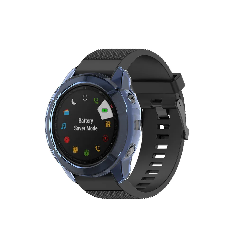 حافظة حماية لـ Garmin Fenix 6 6S 6X إطار حماية للساعة الذكية حافظة ناعمة شفافة من البولي يوريثان لهاتف Fenix 6 Pro 6S Pro 6X Pro