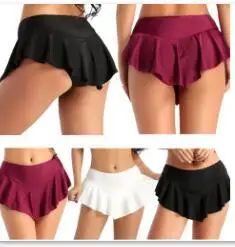 

Women Girls Figure Skating Skirt Solid Color Adult Ballet Tutu Leotard Short Female Stage Performance Yoga Shorts Dance Wear