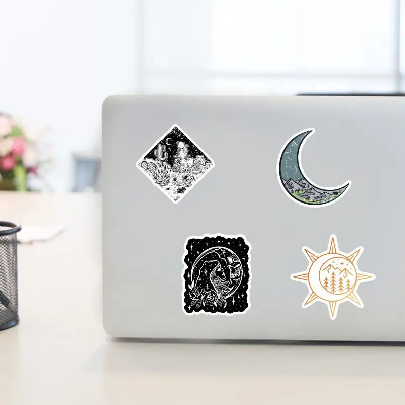 10/30/50Pcs Cool Witch Moon Gothic Cartoon Stickers Aesthetic Art Decals Scrapbook Laptop Guitar Phone Graffiti Sticker Kids Toy