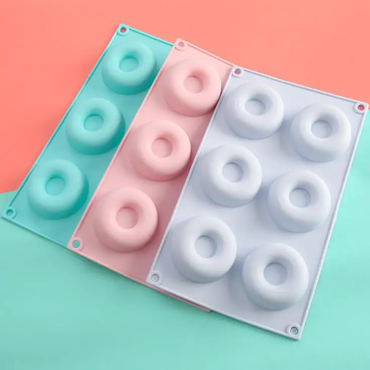 

Food Grade Silicone Donut Pan Non-stick Donut Baking Mold for 6 Full-Size Donuts Doughnuts Cake Biscuit Bagels SN13