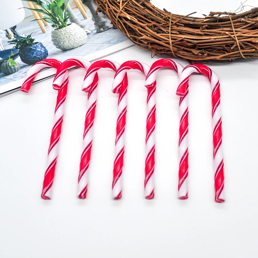 6Pcs acrylic candy cane christmas decoration sugar cane christmas tree hanging ornaments family christmas happy new year