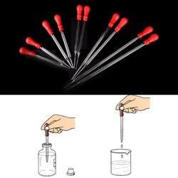 2pc/lot 9cm/10cm/12cm/15cm/20cm Durable Long Glass Experiment Medical Pipette Dropper Transfer Pipette With Red Rub Lab Supplies