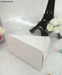 100pcs Triangular Wedding Candy Box Birthday Party Baby Shower Chocolate Gift Boxes 6 Colors 2 Sizes Party Favors