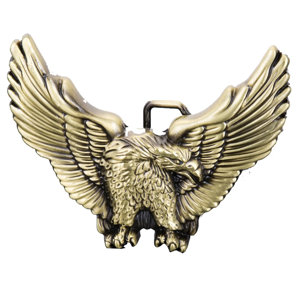 Brozn flying eagle-hebilla de cinturón occidental para hombre, hebilla de vaquero occidental sin cinturón, aleación personalizada, ancho de 4cm