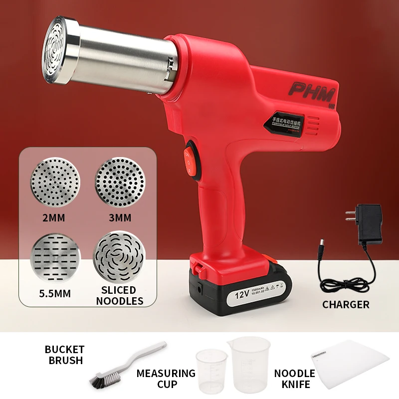 المنزلية الصغيرة التلقائي المعكرونة الصحافة المحمولة قابلة للشحن ماكينة صنع الشعرية النودل 1500mAh بطارية سعة كبيرة