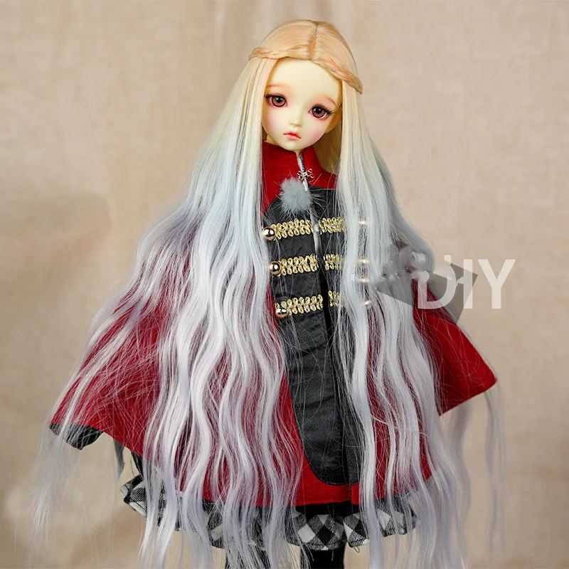 1/6 1/4 1/3 schaal BJD pop pruik oude kostuum Gradiënt lang krullend haar Vintage Pruiken voor BJD/SD pop accessoires C0353