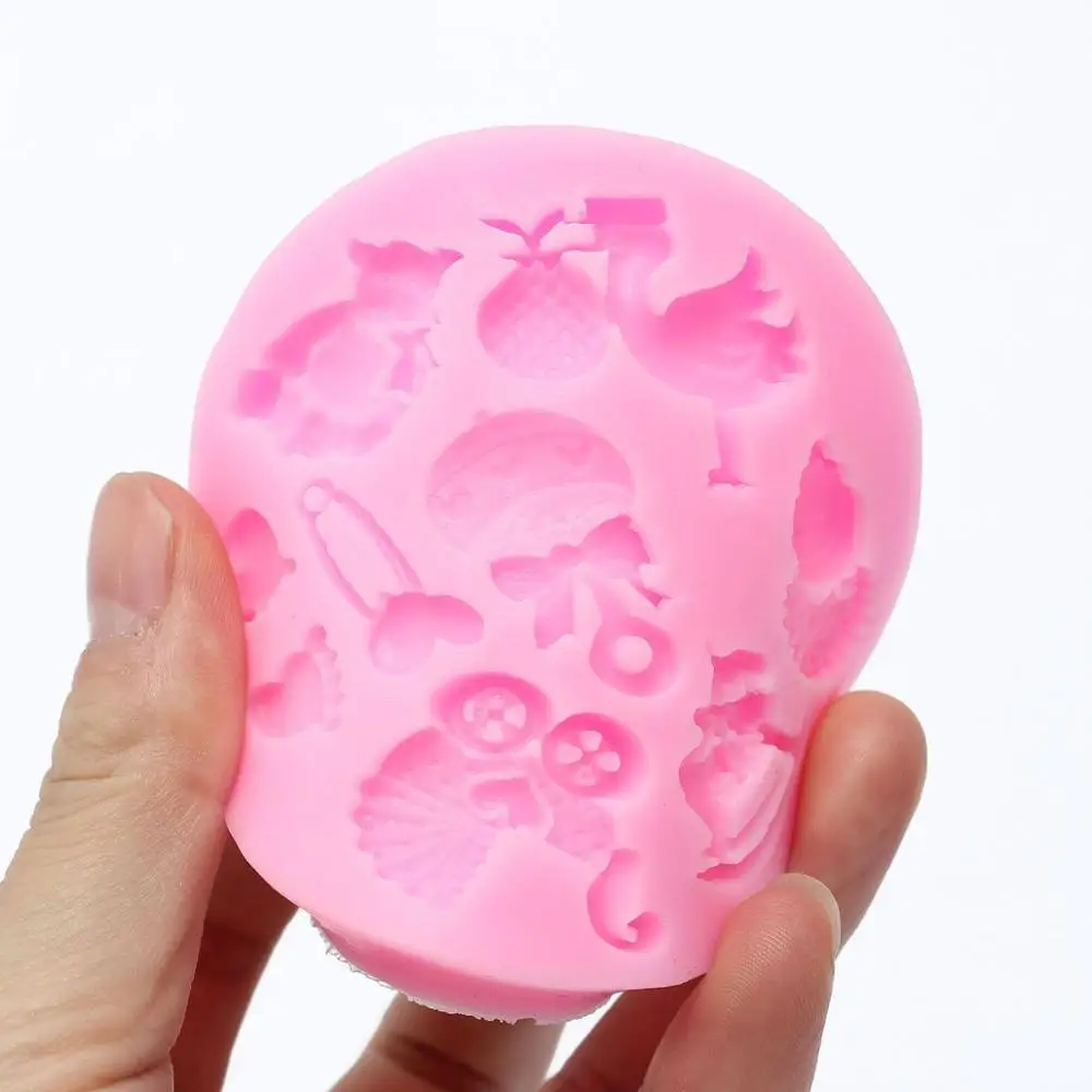 1Pc Cartoon Cute Cake Mould Baby Shower Party 3D Silicone Fondant Cookie Chocolate Mold for DIY Cake Decorating Tools