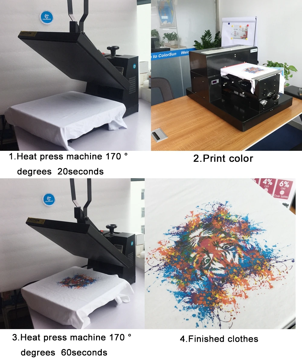 A4 DTG Printer T shirt Machine Textile Ink Bundle Ink Impresora DTG For Dark Light Clothes Print A4 DTG T-shirt Printing Machine