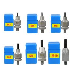 Electric Rivet Nut Gun Adapter With 3 pcs Pull Rod Riveter Riveting Head Part for Rivnut Tool Accessories M3/M4/M5/M6/M8/M10 nut