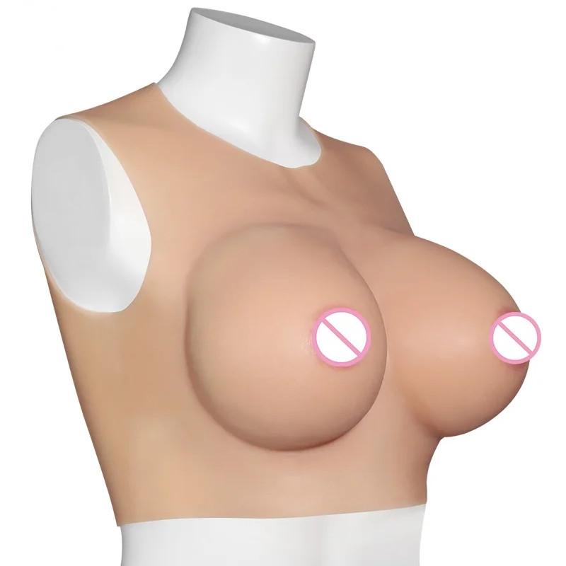 

Real Feeling Soft Round Neck D Cup Artificial Silicone Big Breast Boobs Form Crossdresser for Female Women Crossdressing Cosplay