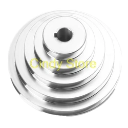 Aluminum Bench Drill 54mm to 150mm Outer Dia 14 - 28mm Bore A Type 5 Step Pagoda Pulley Wheel for V-Belt