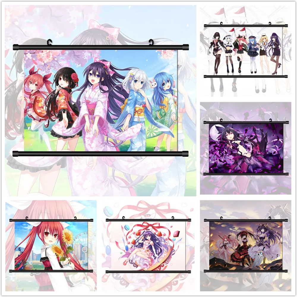 Date A Live Poster Yatogami Tohka Itsuka Kotori Anime Posters Canvas Painting Wall Art Living Room Decoration Picture Home Decor