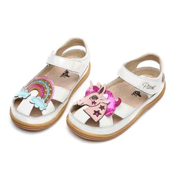 Sandales d'été Nairobi Orn pour enfants, sandales arc-en-ciel pour petites filles, chaussures respirantes pour tout-petits, chaussures de princesse en cuir