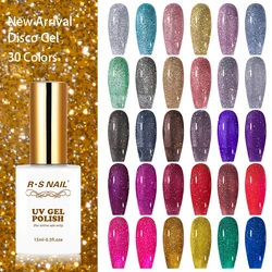 15ml Super Reflective Flash Disco Nail Gel Polish Relective Glitter Semi Permanent Nail Art Varnish For Manicures