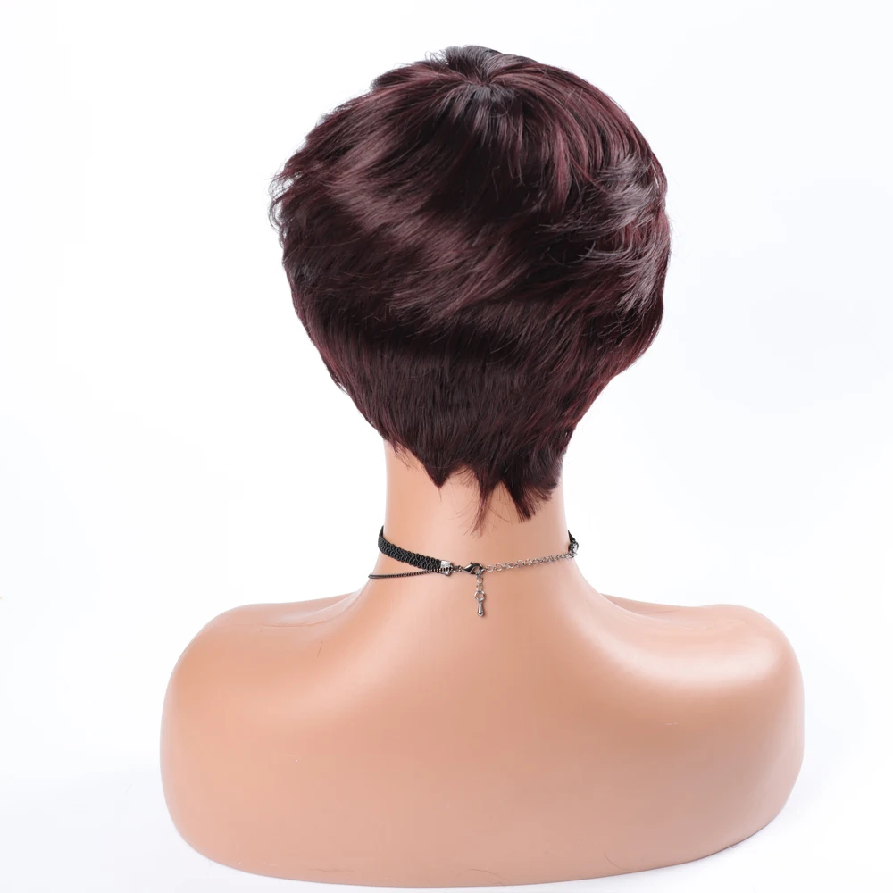 Short Synthetic Wigs for Black Women Black Brown Blonde Ginger Red White Hair Afro Wigs Natural Wave Synthetic Hair Wigs