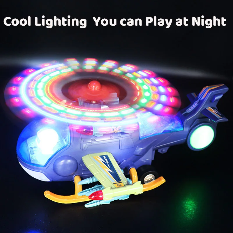 Electric Universal Music Helicopter Toys with Light Flashing Wing Rotation Airplanes Model for Kids Children Birthday Gifts