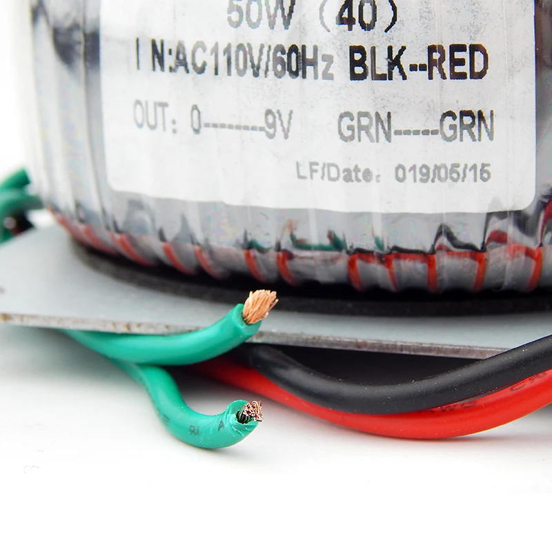 50w Toroidal core transformer of pure copper Enameled wires (circular transformer) for power amplifier Output 9V input 110V