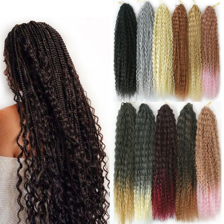 Synthetic Marely Curl Kinky Twist Braiding Braids Hair Extensions Natural Wave Crochet Braids Pink Ombre Brown Goddess Passion