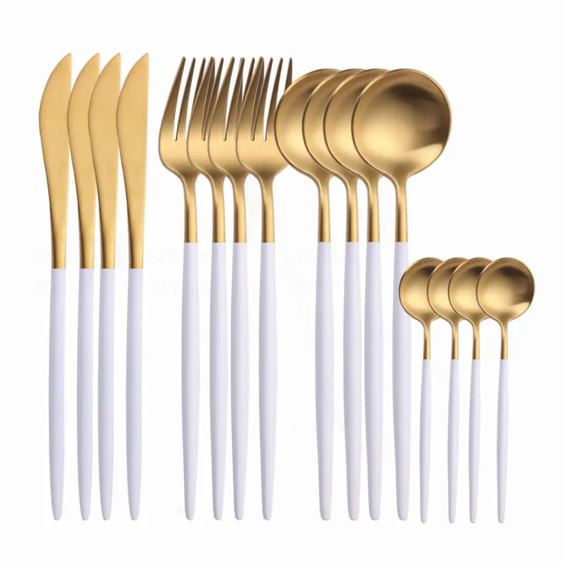 

Dinnerware Set Stainless Steel Cutlery Set Forks Spoons Knifes Tableware Kitchen Silverware Flatware Set Eco Friendly Products