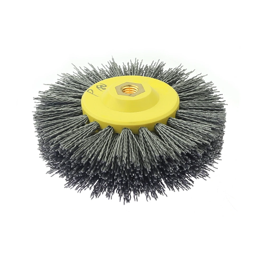 Roue de brosse de polissage pour meubles en bois, fil de Nylon abrasif 150x40mm x M14, 1 pièce