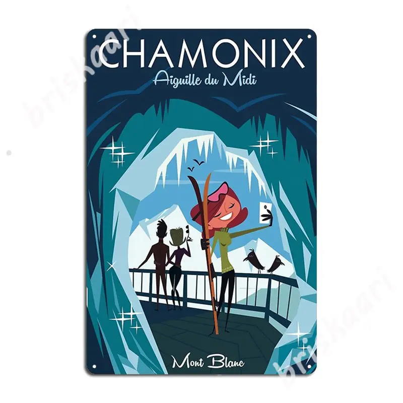 Chamonix, Aiguille Du Midi Poster Metal Signs Classic Cinema Kitchen Mural Plaques Tin sign Posters